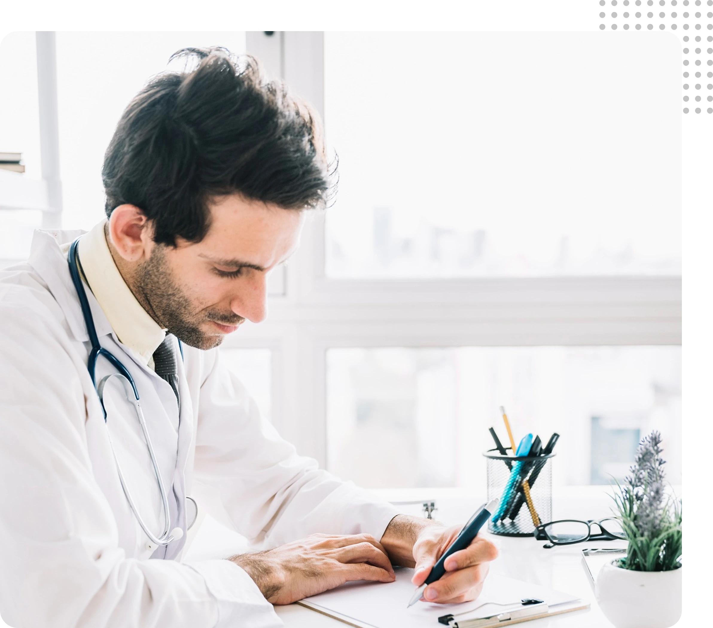 Doctor using tablet